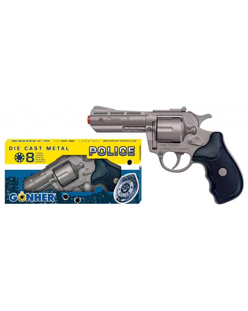 Revolver jouet noir et marron 28 cm