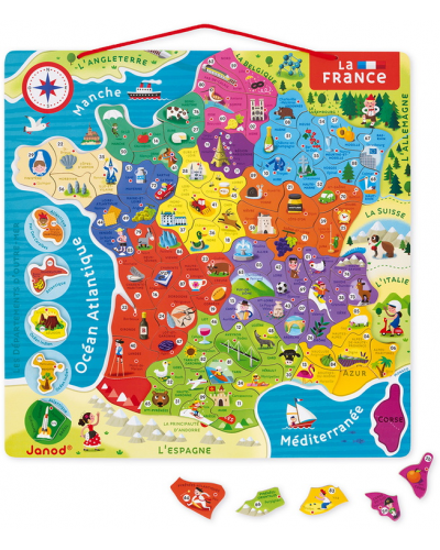 Puzzle France Magnétique 93 pièces (bois) - Nouvelles régions 2016