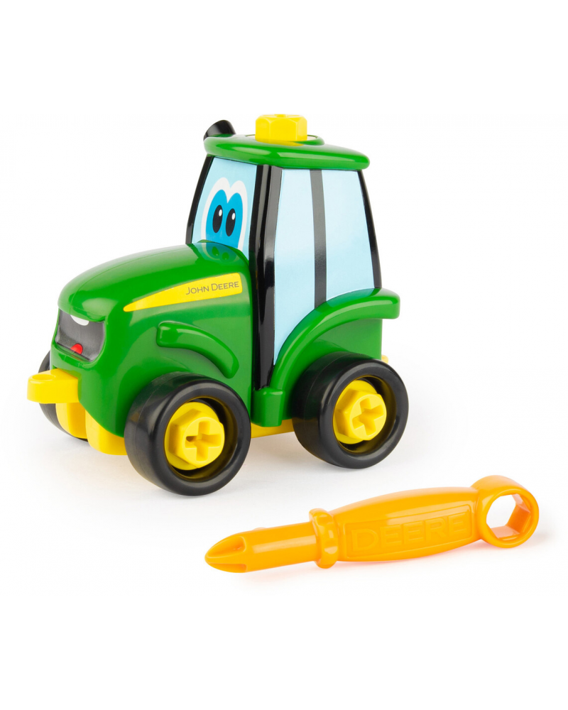 John Deere-Je construis mon tracteur johnny Tomy : King Jouet, 1er Age Tomy  - Jeux de construction